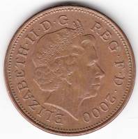 () Монета Великобритания 2000 год   ""   Серебрение  XF